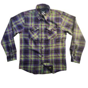Dixxon Flannel Company Misfits 1.0 OG Medium Men's Shirt Button-Up Purple Green